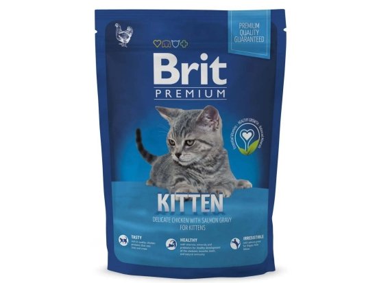 Фото - сухой корм Brit Premium Cat Kitten Chicken & Salmon сухой корм для котят КУРИЦА и ЛОСОСЬ