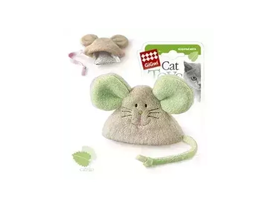 Фото - игрушки GiGwi (Гигви) Catch&Scratch МЫШКА игрушка для котов с кошачьей мятой, 8 см