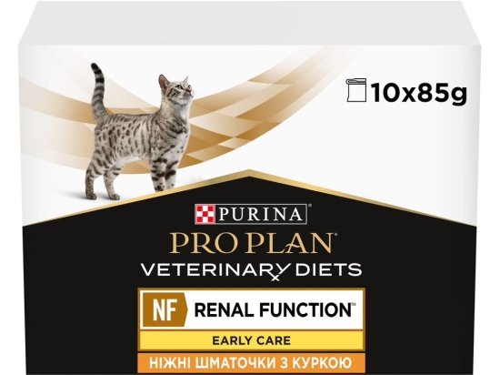 Фото - ветеринарні корми Purina Pro Plan (Пуріна Про План) Veterinary Diets NF Renal Function Early Care Chicken лікувальний корм для котів із захворюваннями нирок, КУРКА