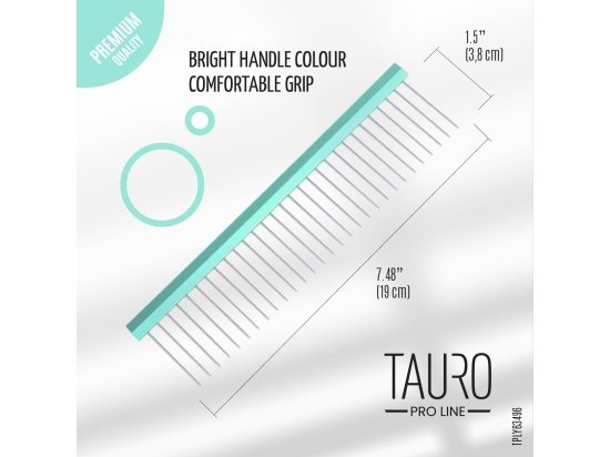 Фото - гребінці, щітки, граблі Tauro (Тауро) Pro Line Ultra Light Line гребінець з алюмінієвою ручкою та зубчиками з нержавіючої сталі, м'ятний