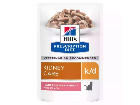 Фото - ветеринарні корми Hill's Prescription Diet k/d Kidney Care Salmon корм для котів при захворюваннях нирок ЛОСОСЬ