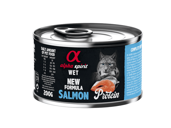 Фото - влажный корм (консервы) Alpha Spirit (Альфа Спирит) Wet Salmon Protein полнорационный влажный корм для кошек ЛОСОСЬ