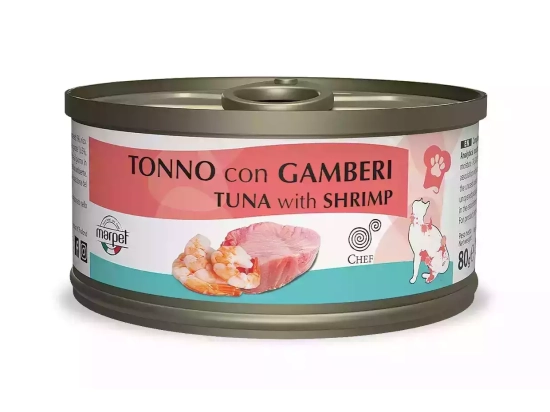 Фото - влажный корм (консервы) Marpet (Марпет) Chef with Tuna & Shrimp влажный корм для кошек ТУНЕЦ и КРЕВЕТКИ