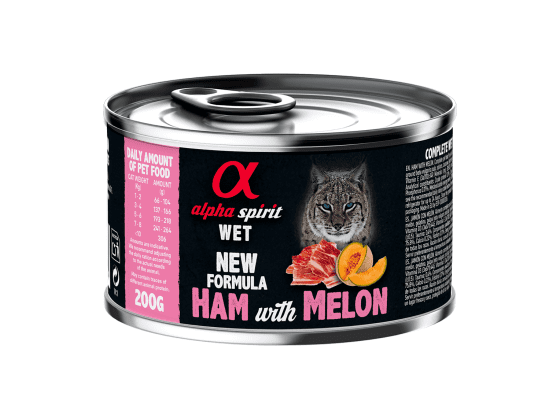 Фото - вологий корм (консерви) Alpha Spirit (Альфа Спіріт) Wet Ham with Melon повнораціонний вологий корм для котів ШИНКА і ДИНЯ
