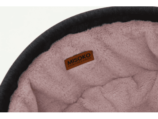 Фото - спальные места, лежаки, домики Misoko&Co (Мисоко и Ко) Pet Bed Round Plush складной круглый лежак для животных, плюш, СЕРО-РОЗОВЫЙ