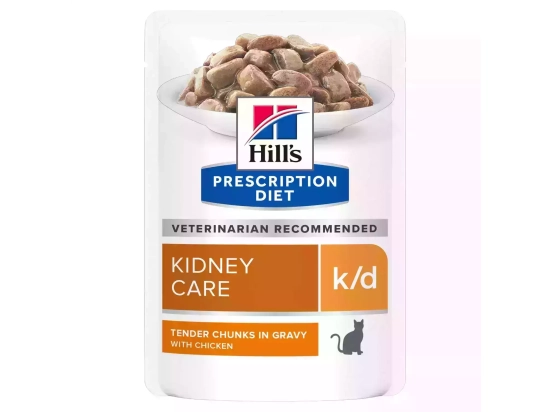 Фото - ветеринарные корма Hill's Prescription Diet k/d Kidney Care Chicken корм для кошек при заболеваниях почек КУРИЦА