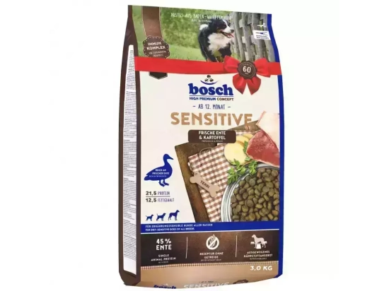 Фото - сухой корм Bosch (Бош) HPC Sensitive корм для взрослых собак склонных к аллергии С УТКОЙ И КАРТОФЕЛЕМ