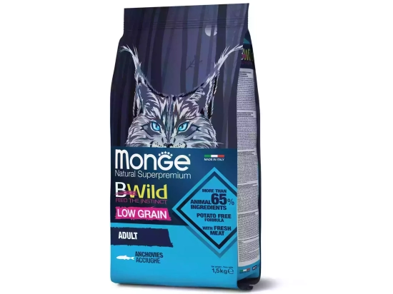 Фото - сухой корм Monge Cat BWild Adult Anchovies сухой корм для взрослых кошек АНЧОУСЫ
