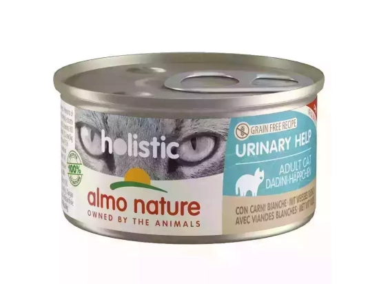 Фото - вологий корм (консерви) Almo Nature Holistic FUNCTIONAL URINARY HELP WHITE MEAT консерви для профілактики сечокам'яної хвороби у кішок БІЛЕ М'ЯСО
