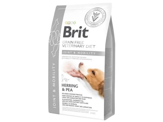 Фото - ветеринарные корма Brit Veterinary Diet Dog Grain Free Joint & Mobility Herring & Pea беззерновой сухой корм для собак при заболеваниях суставов СЕЛЕДЬ и ГОРОХ)