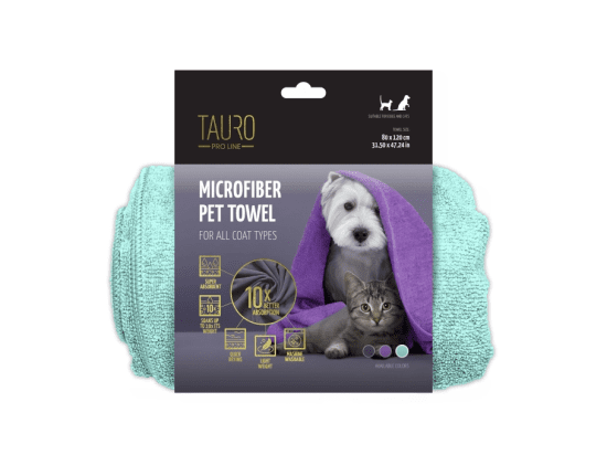 Фото - рушники Tauro (Тауро) Pro Line рушник для собак і кішок з мікрофібри, м'ятний