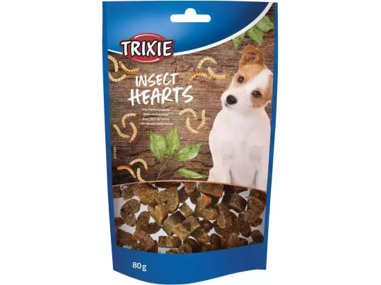 Фото - лакомства Trixie Insect Hearts лакомство для собак с пищевой аллергией - сердечки с мучными червями