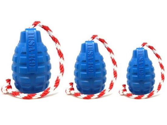 Фото - игрушки SodaPup (Сода Пап) Grenade Reward Toy игрушка для собак ГРАНАТА НА ВЕРЕВКЕ, синий