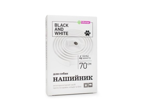 Фото - от блох и клещей Vitomax Black & White ошейник от блох и клещей для собак и кошек, белый