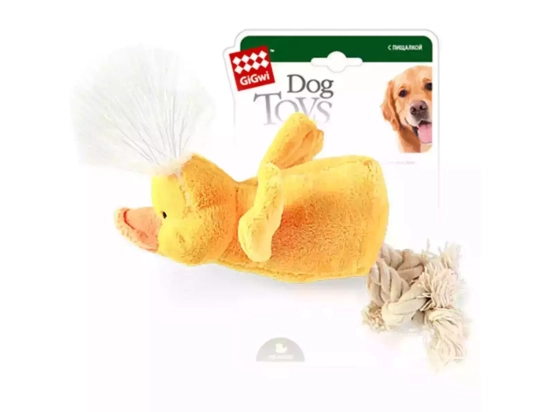 Фото - игрушки GiGwi (Гигви) Catch&Fetch УТКА игрушка для собак с пищалкой, 15 см