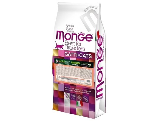 Фото - сухой корм Monge Cat BWild Grain Free Salmon & Peas сухой беззерновой корм для кошек ЛОСОСЬ и ГОРОХ