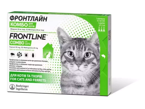 Фото - от блох и клещей Frontline Combo (Фронтлайн Комбо) капли на холку для кошек
