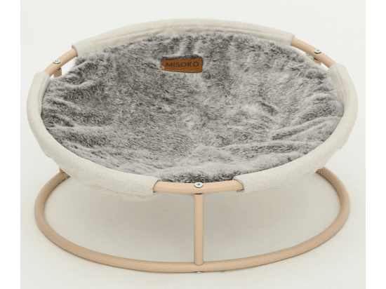 Фото - спальные места, лежаки, домики Misoko&Co (Мисоко и Ко) Pet Bed Round Plush складной круглый лежак для животных, плюш, ТЕМНО-КОРИЧНЕВЫЙ