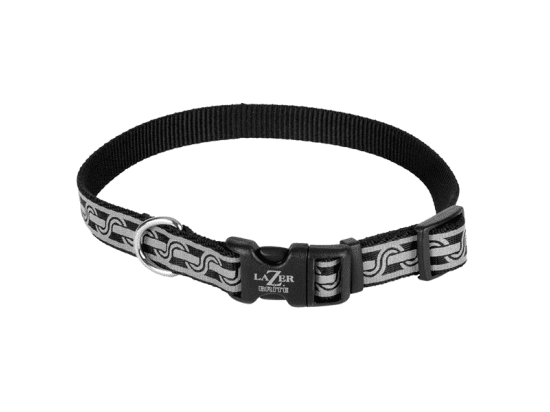 Фото - амуниция Coastal (Костал) Lazer Brite Reflective Collar светоотражающий ошейник для собак, ЧЕРНОЕ ЗВЕНО