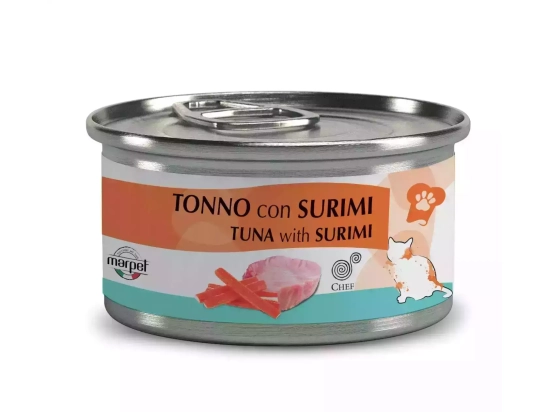 Фото - влажный корм (консервы) Marpet (Марпет) Chef with Tuna & Surimi влажный корм для кошек ТУНЕЦ и СУРИМИ