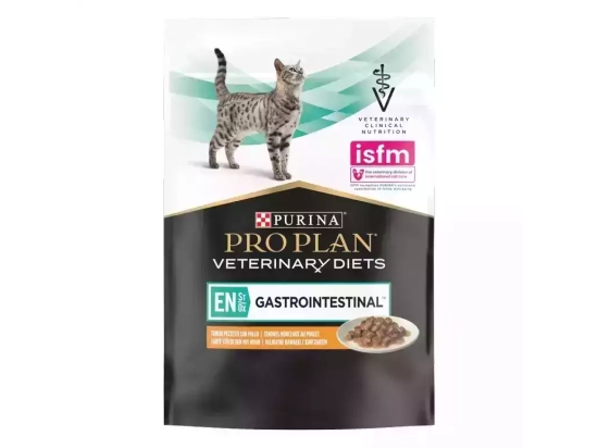 Фото - ветеринарные корма Purina Pro Plan (Пурина Про План) Veterinary Diets EN Gastrointestinal Chicken влажный лечебный корм для кошек c заболеваниями ЖКТ, КУРИЦА