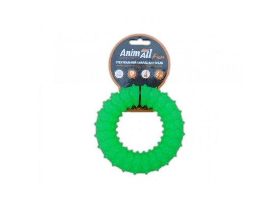 Фото - игрушки AnimAll Fun игрушка для собак КОЛЬЦО С ШИПАМИ, зеленый