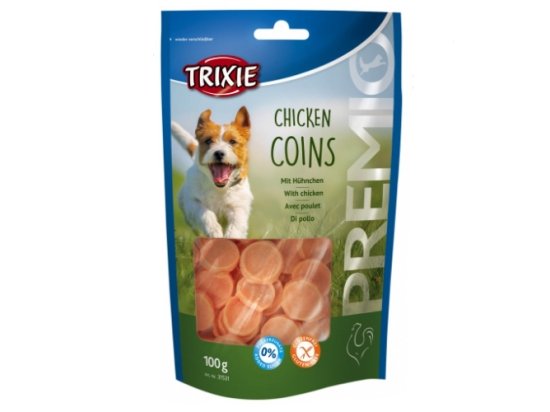 Фото - лакомства Trixie Chicken Coins - Лакомство для собак чипсы с курицей