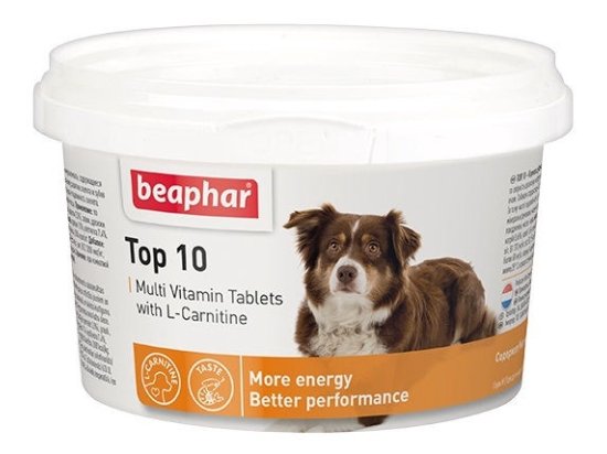 Фото - вітаміни та мінерали BEAPHAR Top 10 For Dogs - Харчова добавка з L-карнітином для собак