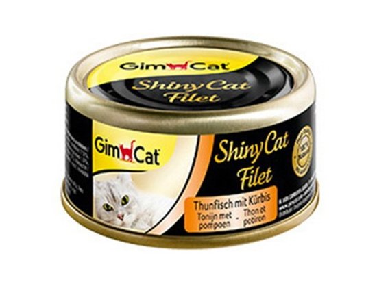 Фото - влажный корм (консервы) Gimcat Shiny Cat Filet (ТУНЕЦ С ТЫКВОЙ ФИЛЕ) консервы для кошек