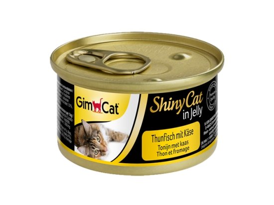 Фото - влажный корм (консервы) Gimcat (Джимкет) SHINY CAT JELLY (ТУНЕЦ & СЫР В ЖЕЛЕ) консервы для кошек