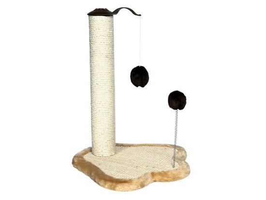 Фото - дряпалки, з будиночками Trixie Дряпалка-стовпчик для кішок з іграшками